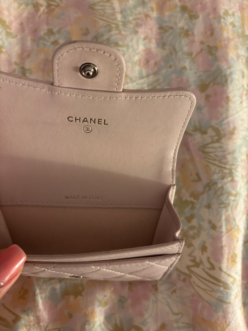 chanel lambskin quilted flap card holder in pink - Picture 4 of 8